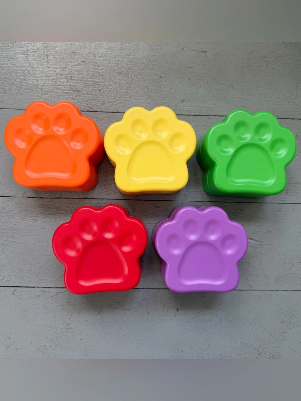 Pet Communication Buttons Paw-Shaped Recordable Set of 5